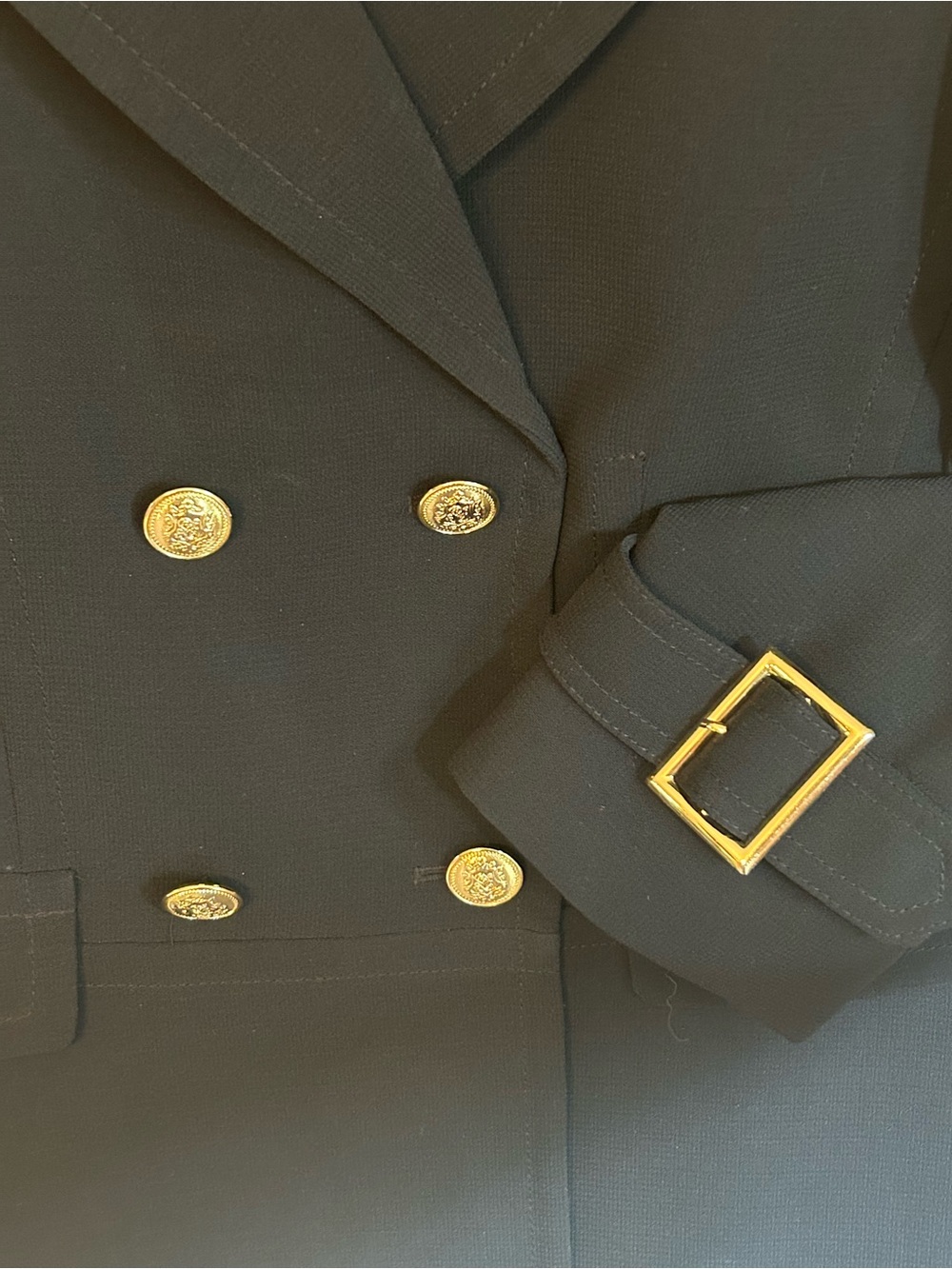 Tahari Black Double-Breasted Military Sailor Blazer NWOT - Picture 5 of 8
